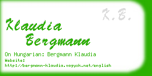 klaudia bergmann business card